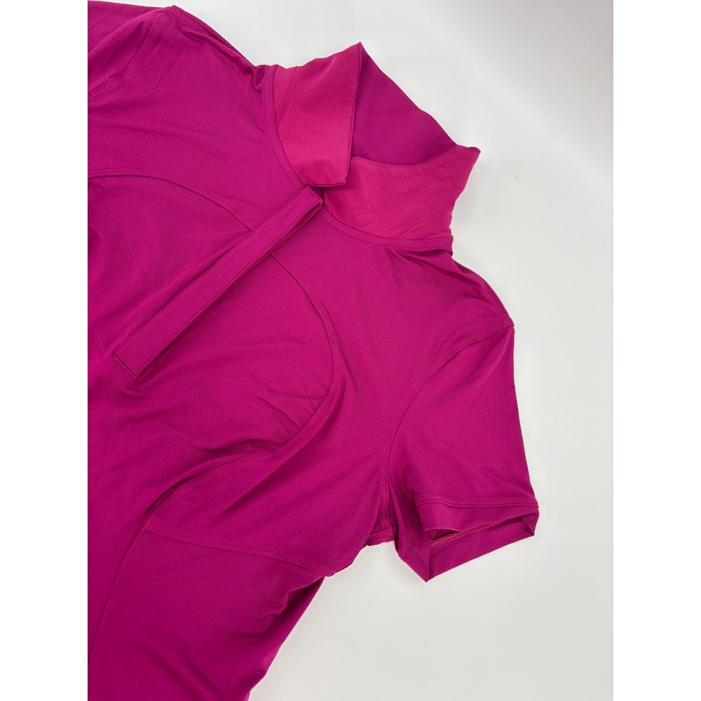 Lululemon Magenta Pink Short Sleeve Golf Tennis Polo Shirt Hidden Placket